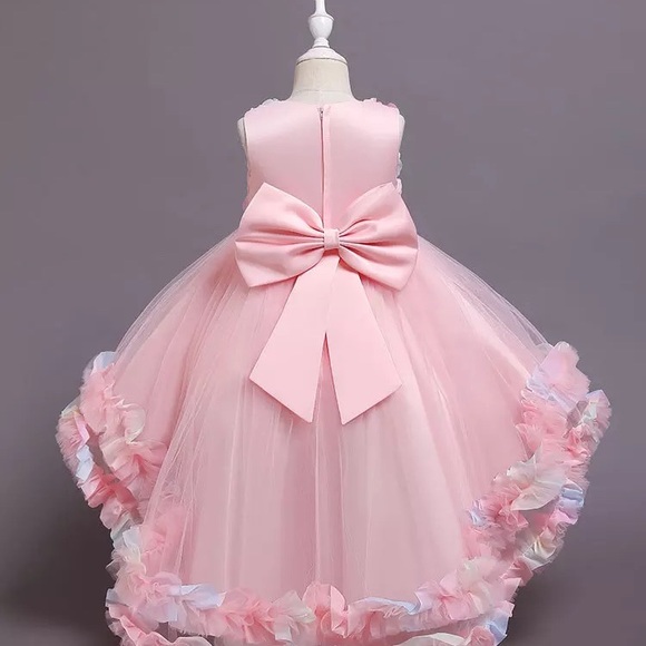 Luxury Embroidered Flower Girl Piano Dress Princess Birthday Wedding 5055 - Picture 3 of 16